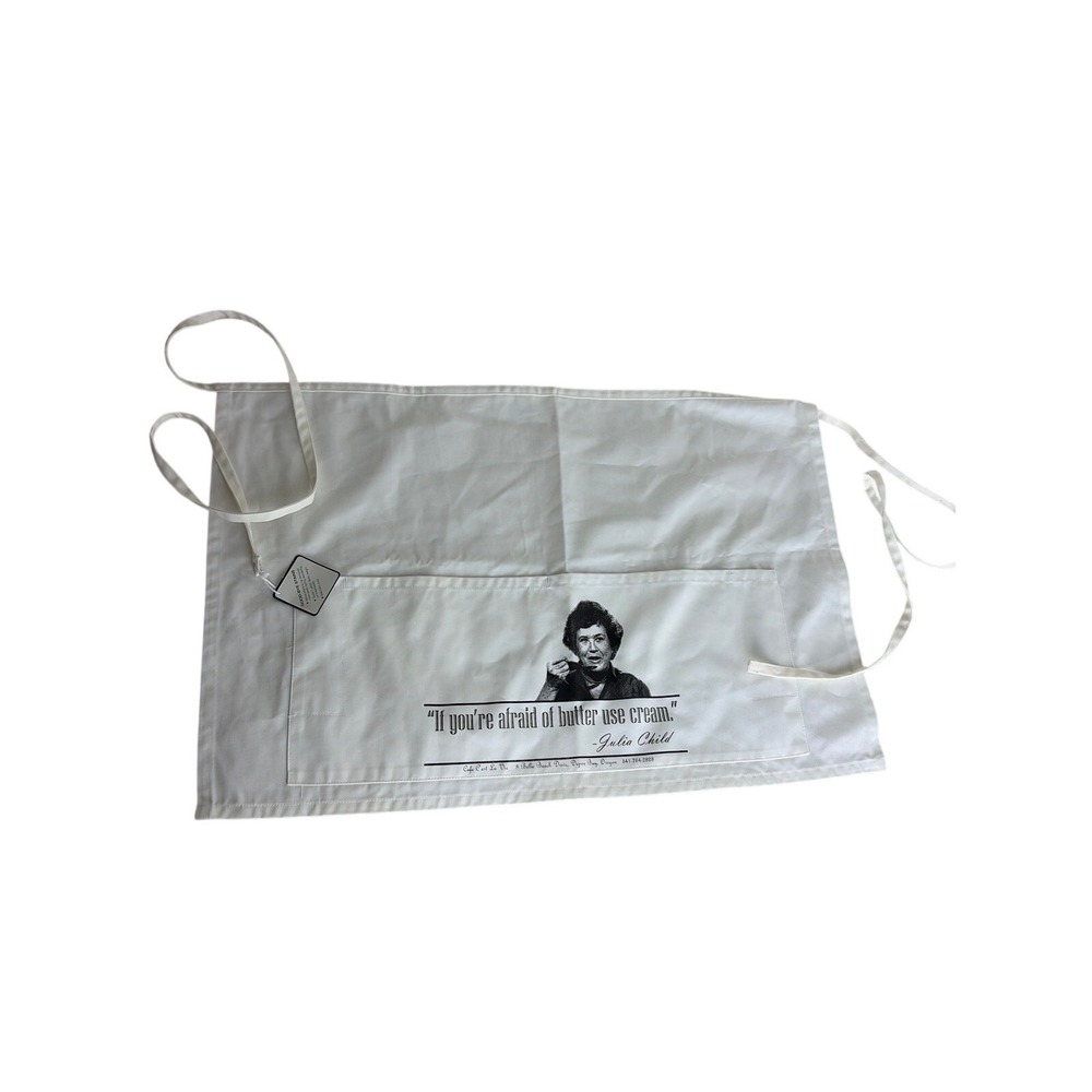 Julia Child Apron Stain Release Technology White Butter Cream NEW
